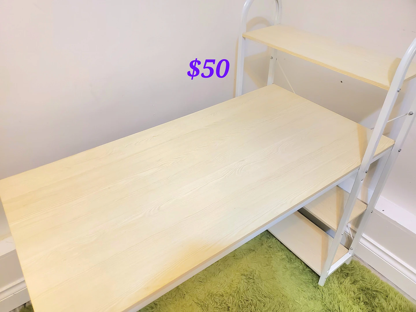 Home office desk with shelves - photo 3