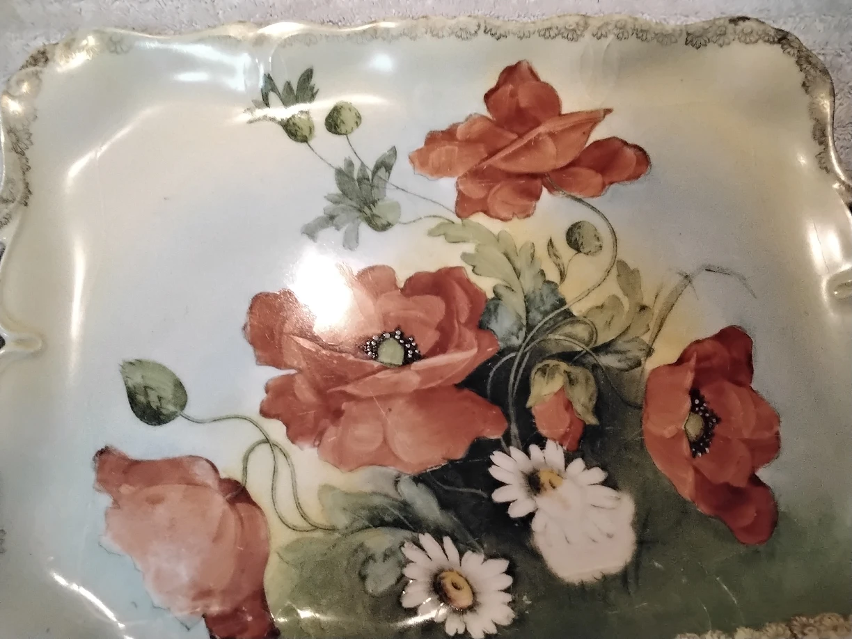 Absolutely Stunning 2 Handled Tray , very Old , Handpainted image indicator(8)