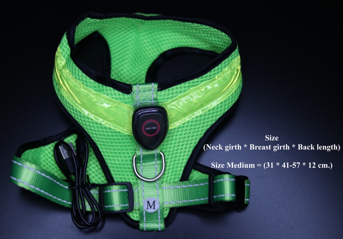 Harness with LED light for Small Dog Rechargeable - photo 3