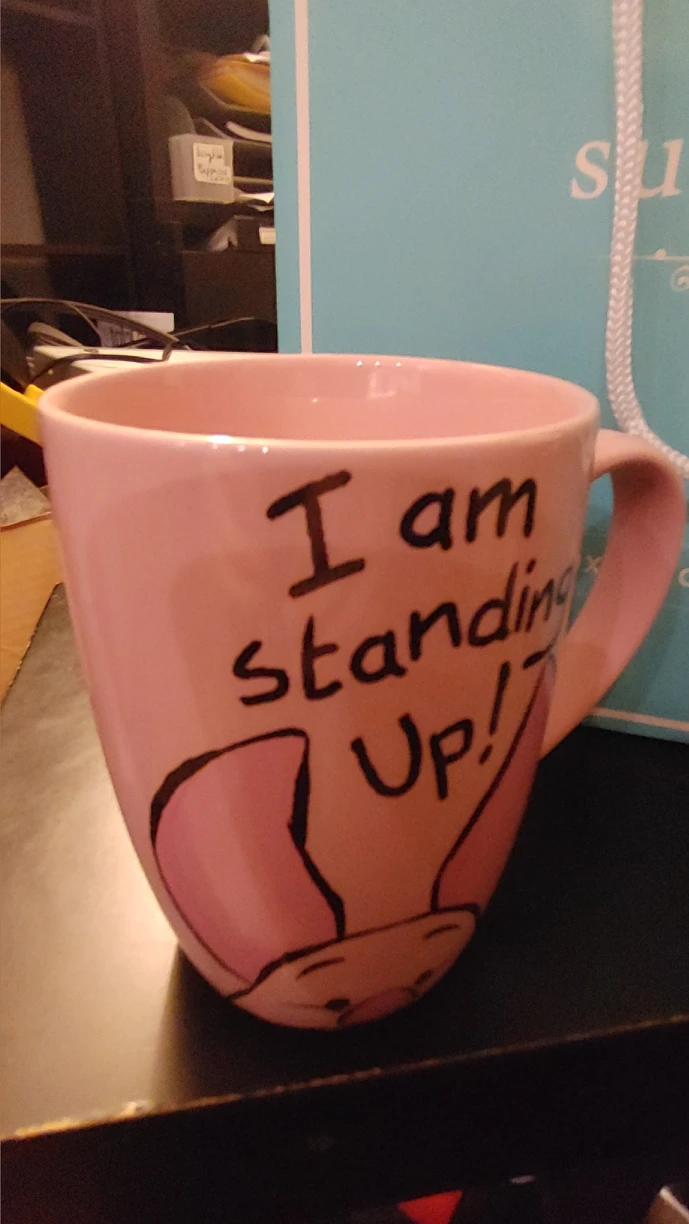 #freecycle Piglet "I am Standing Up!" Disney Store Mug