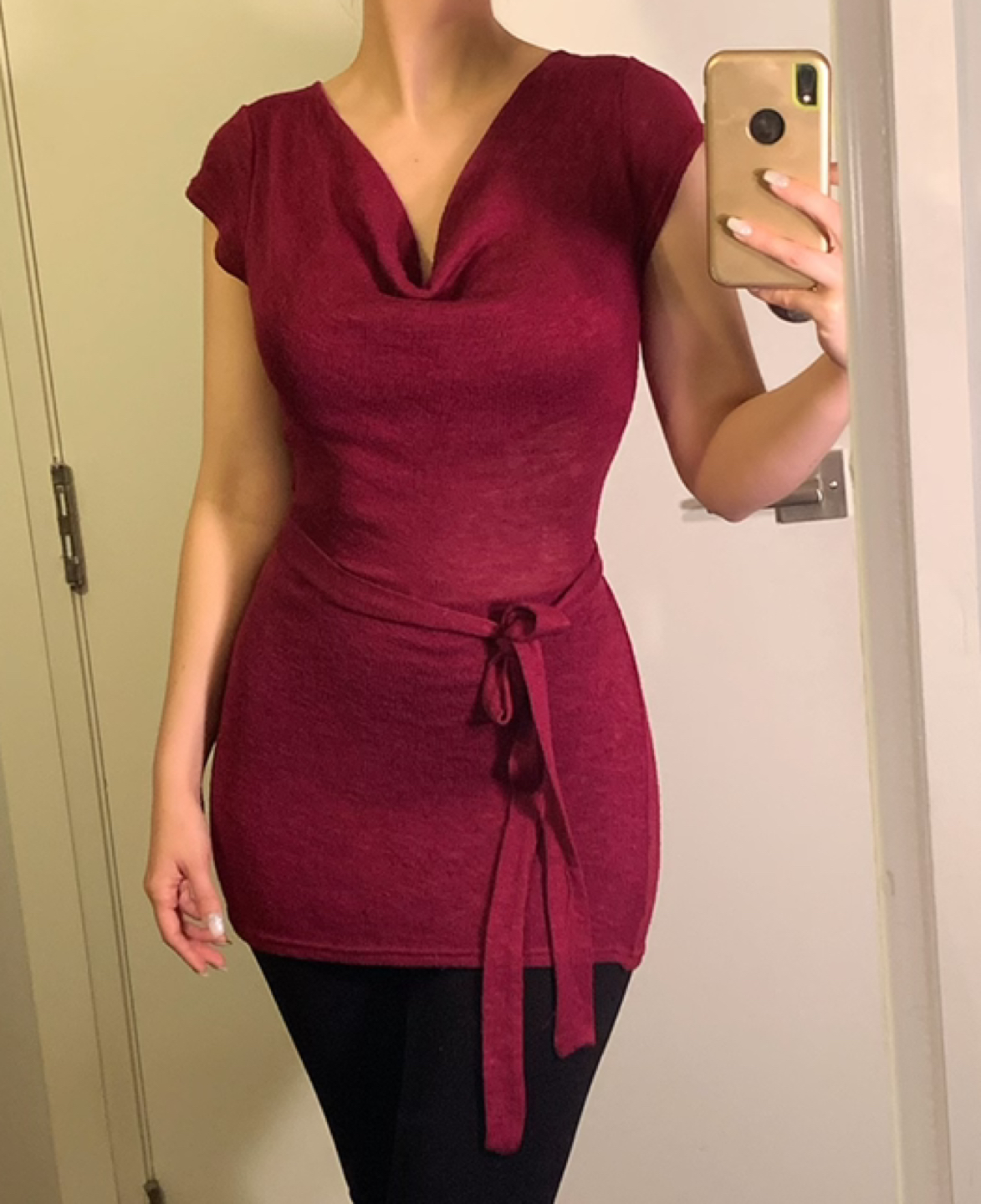 Burgundy Sweater Top