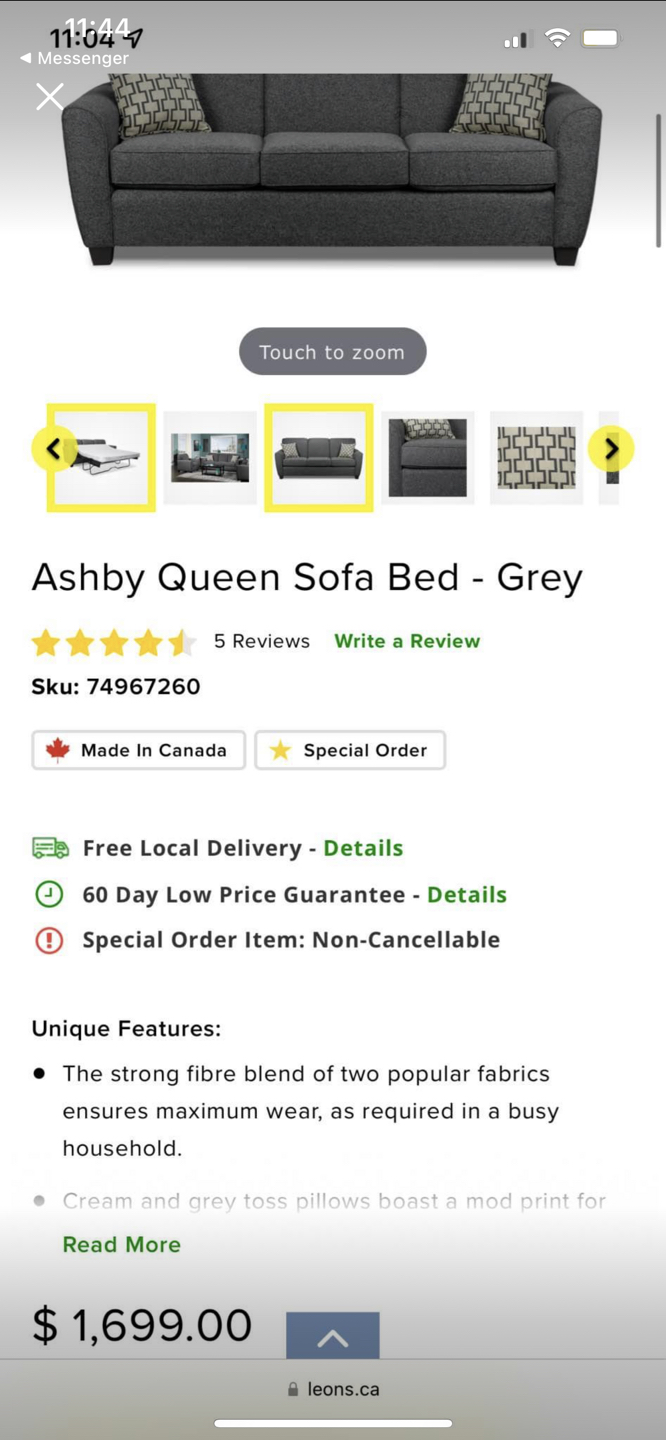 Ashby queen sofa bed - photo 3