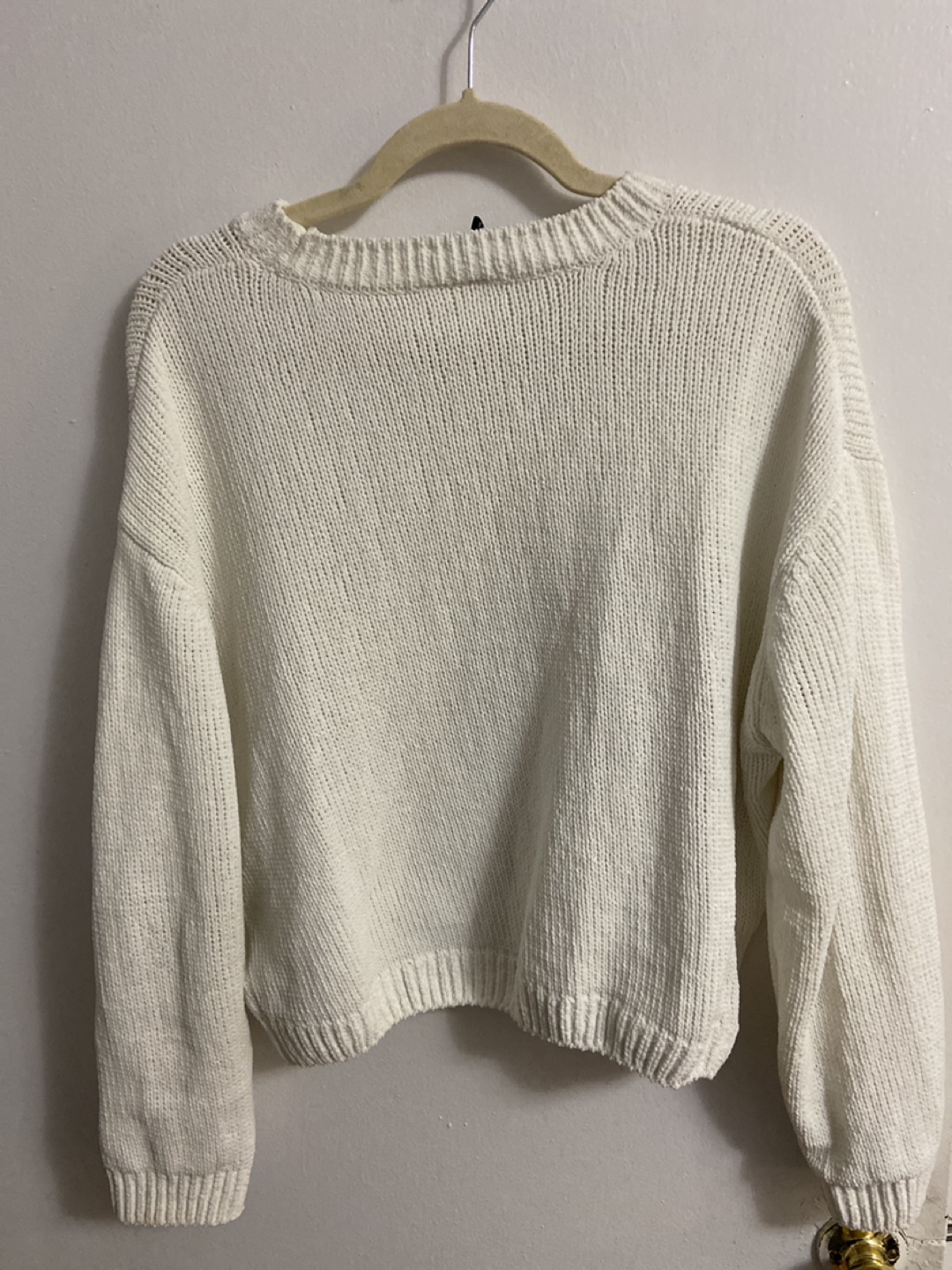 H&M white cropped knitted sweater - Large - photo 4