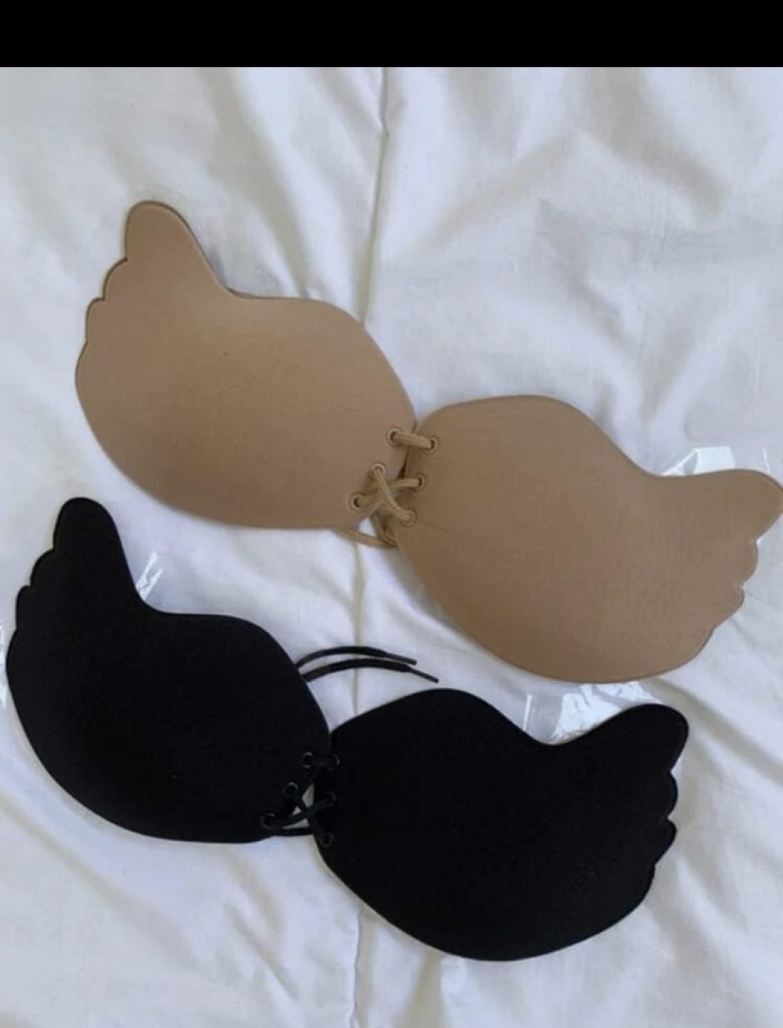 2 pack lace-up front self adhesive bra set thumbnail