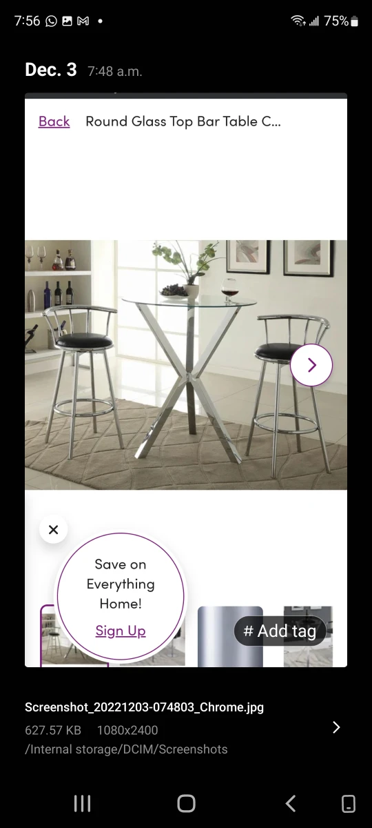 HIGH GLASS TOP BAR TABLE - photo 2