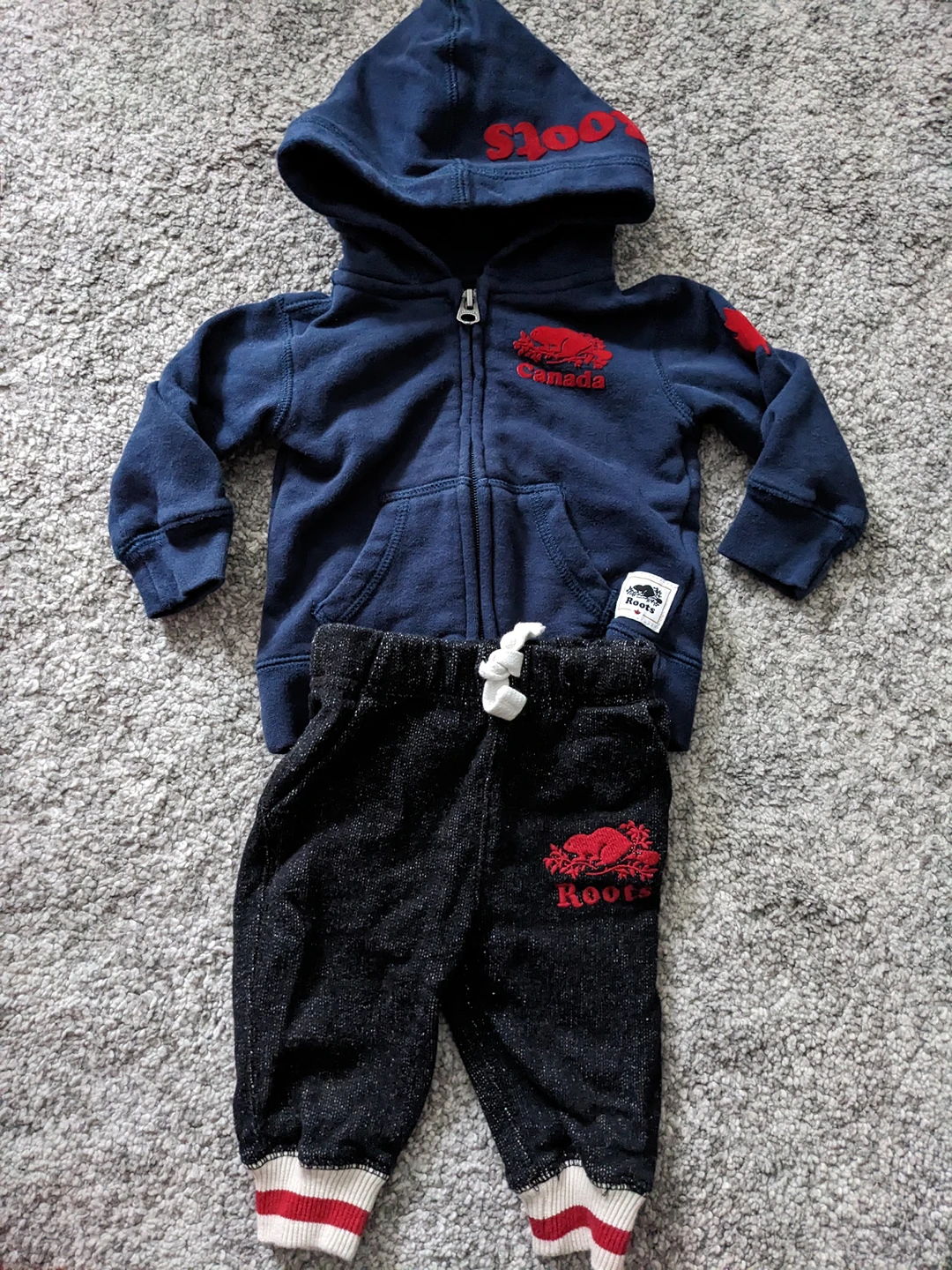 Roots hoodie and pants set 3-6 months thumbnail