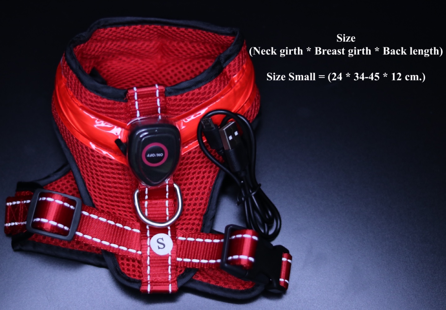 Harness with LED light for Small Dog Rechargeable - photo 2
