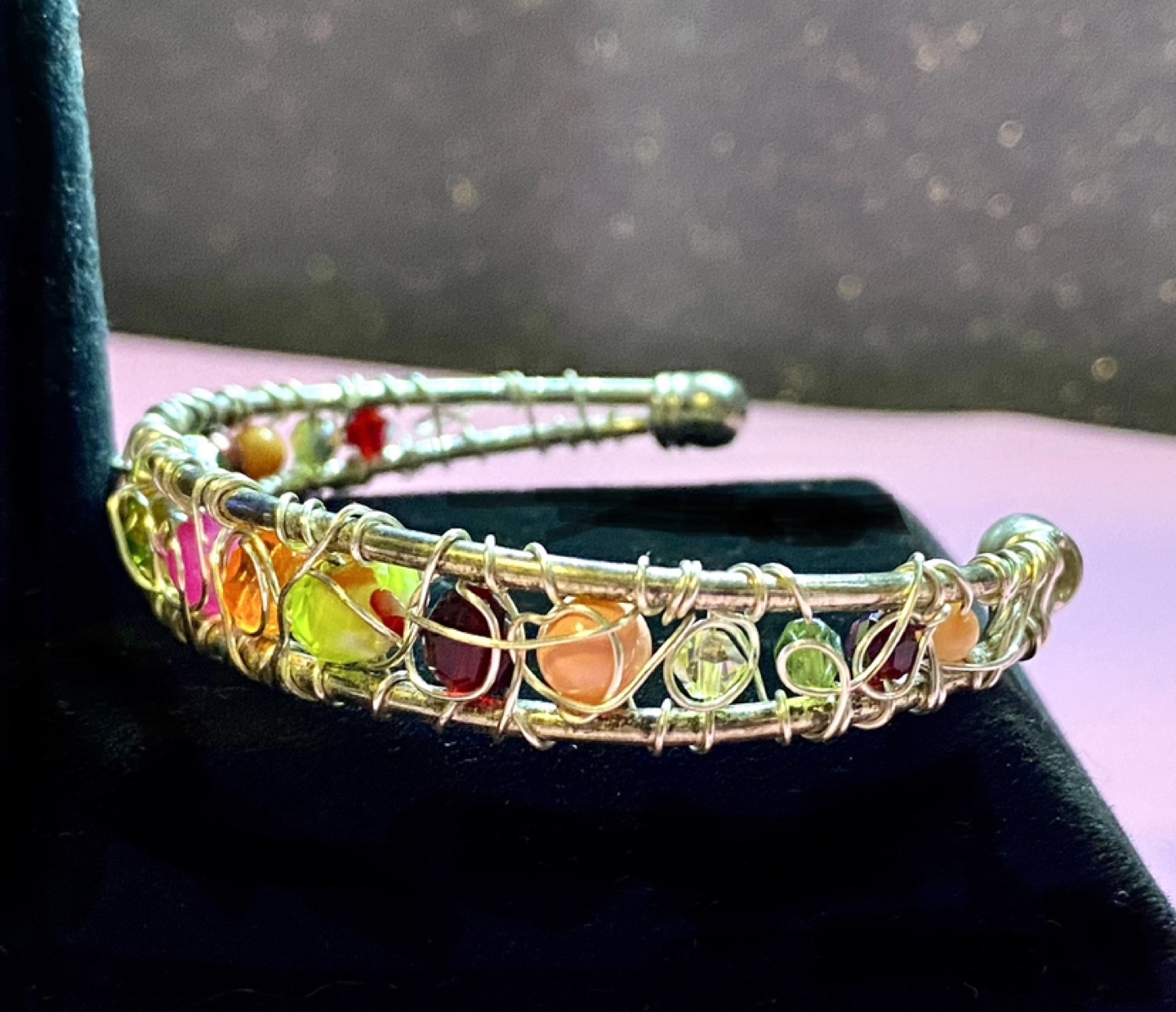 925 Sterling Silver with multiple authentic Gems bracelet thumbnail