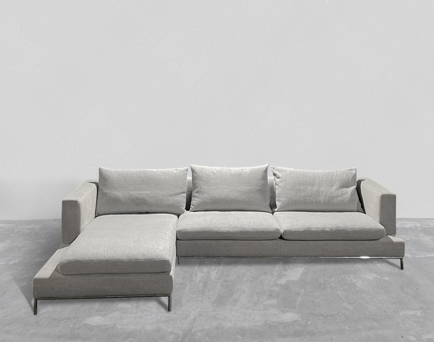 Premium Italian Modern Light Gray Sectional Sofa