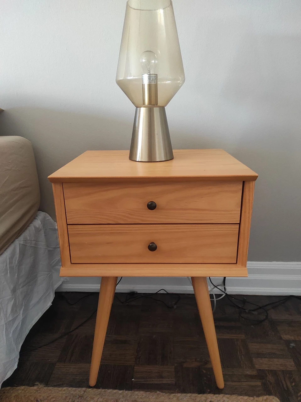 Beautiful MCM solid wood nightstand image indicator(2)
