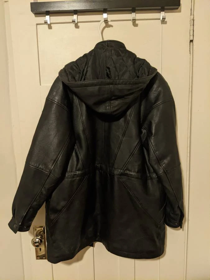 Vintage Black Leather Coat - photo 2