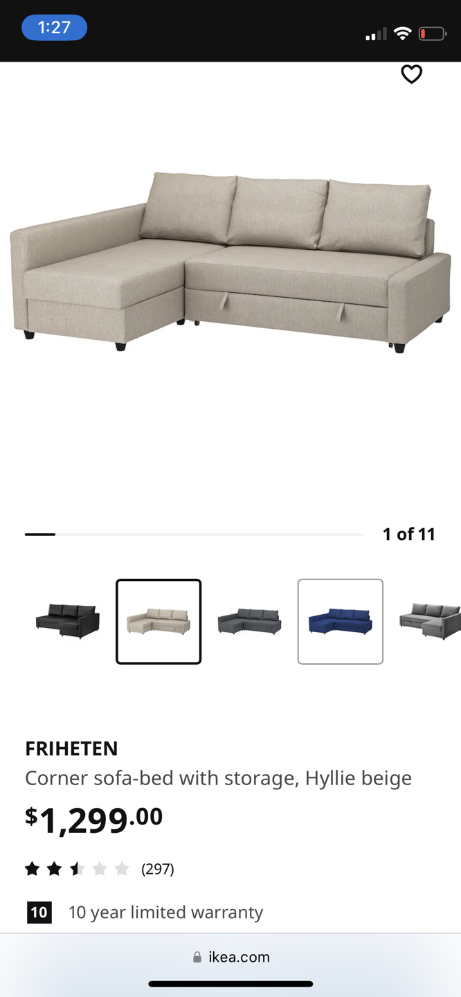 Ikea sofabed (Beige) - photo 4