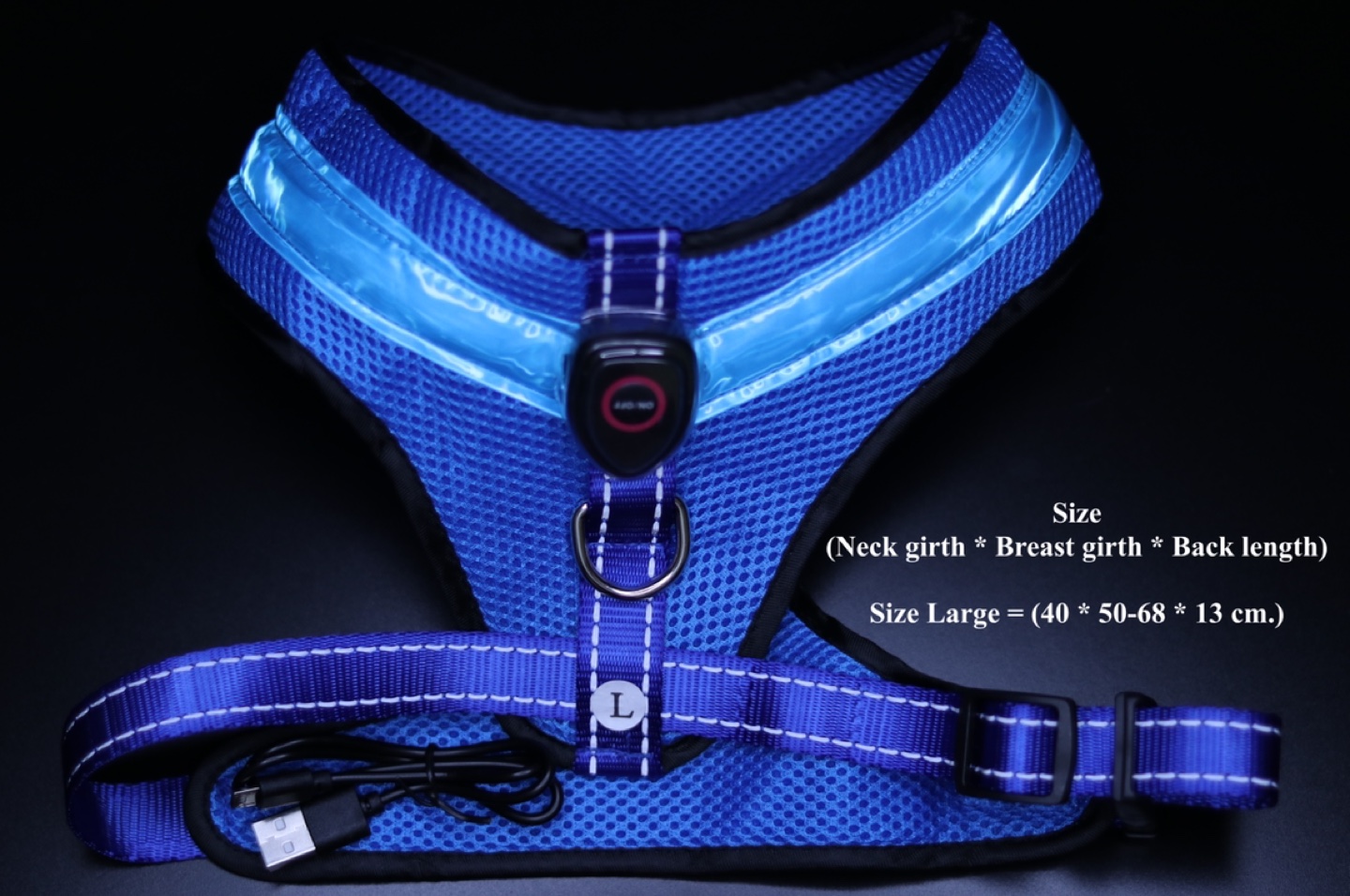 Harness with LED light for Small Dog Rechargeable - photo 4
