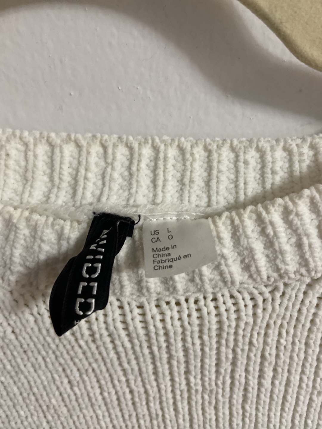 H&M white cropped knitted sweater - Large - photo 3