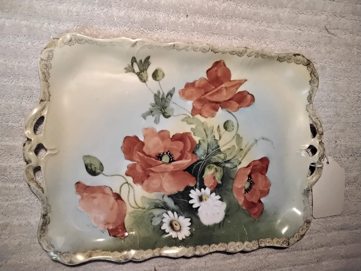 Absolutely Stunning 2 Handled Tray , very Old , Handpainted image indicator(2)