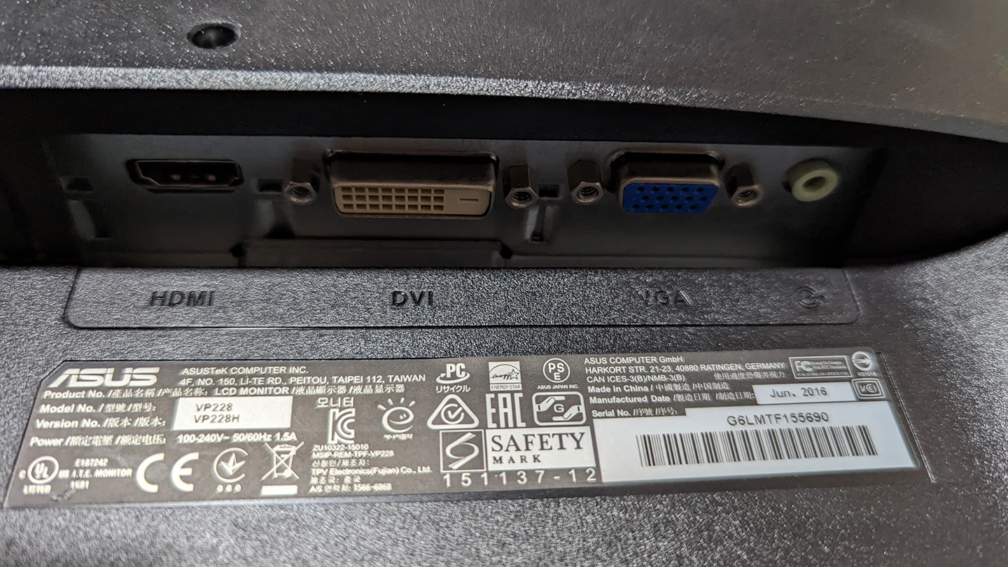 21.5" VP228H Asus Monitor - photo 3