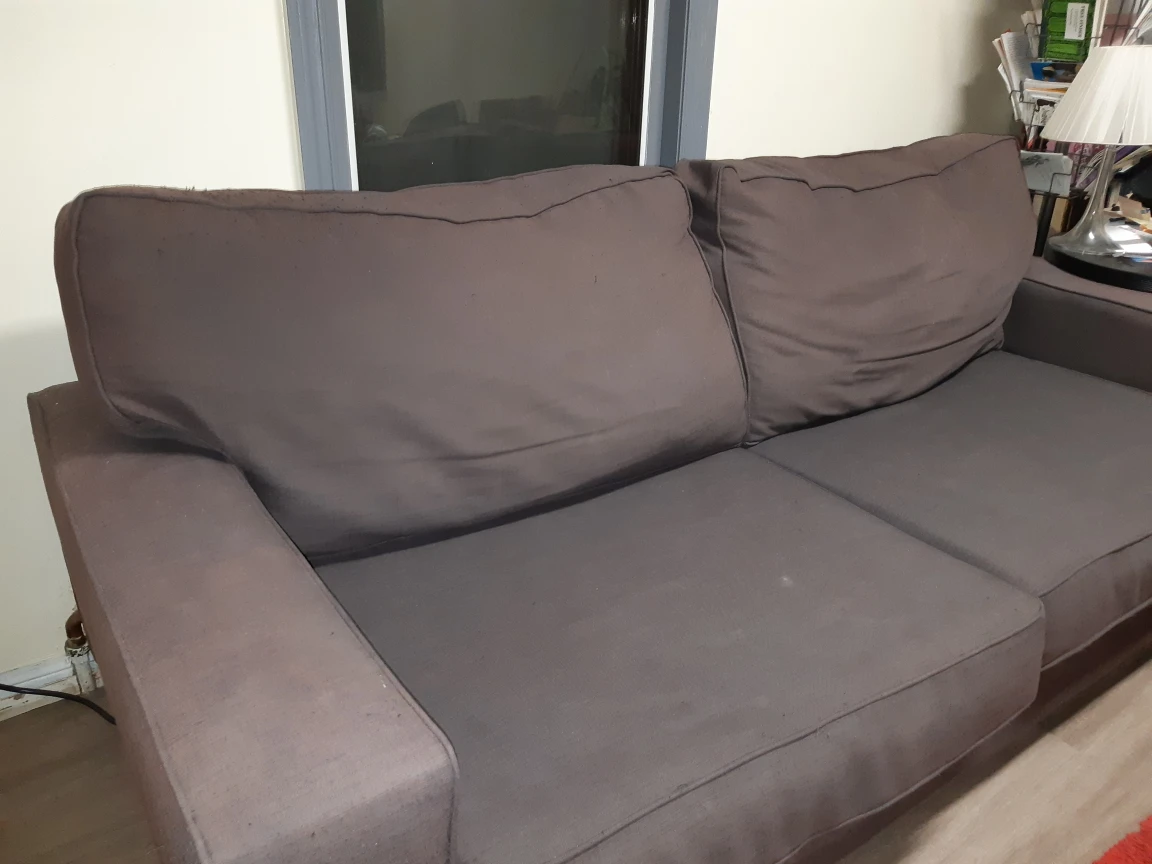 Grey-Brown 3 Seater Couch (83") #freecycle thumbnail