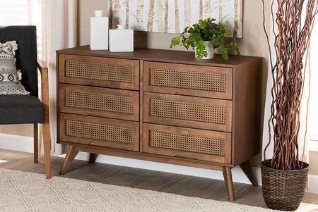 Baxton Studio Barrett Collection MG9001-RATTAN-6DW-DRESSER thumbnail