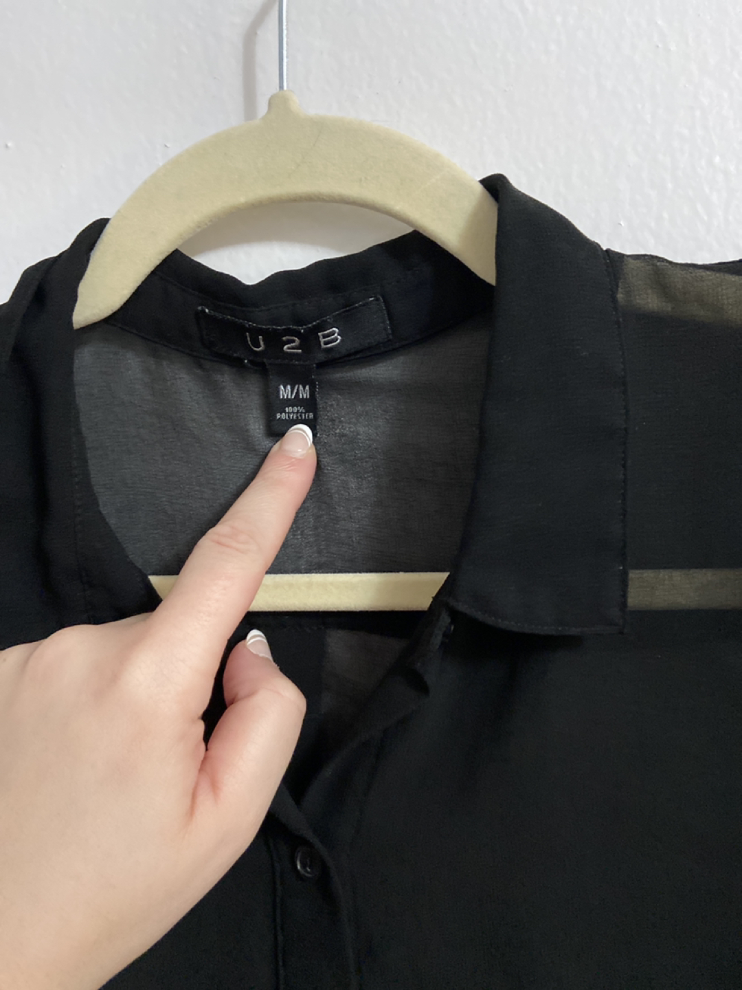 Sheer Black Blouse - size Medium - photo 4