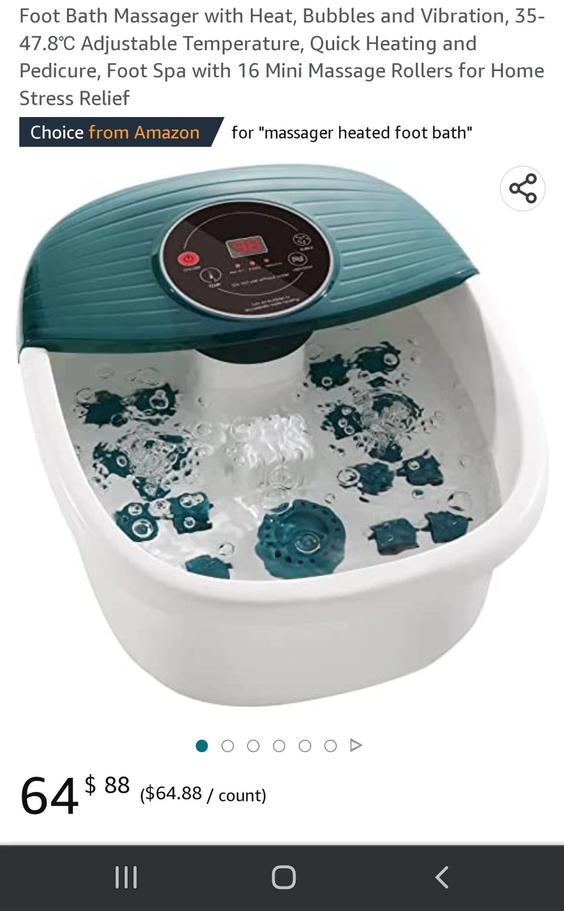 Foot Spa Bath Massager with Heat, Bubble and Vibration, 95-118℉ thumbnail