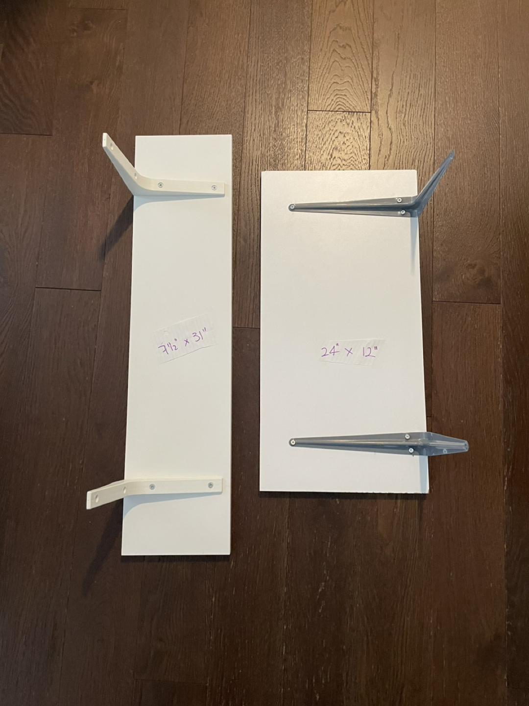 2 white shelves
