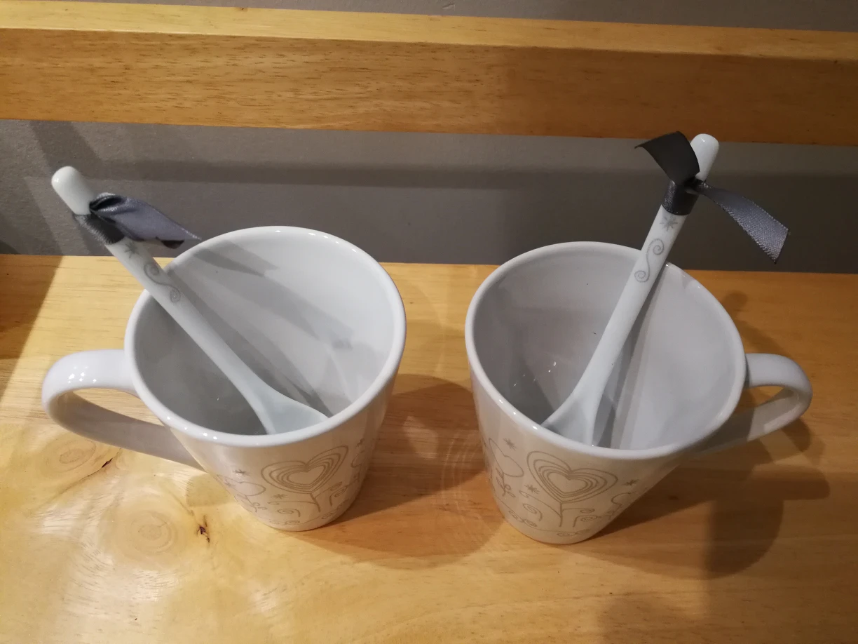🍵 ceramic mug set of 2 with matching spoons image indicator(3)
