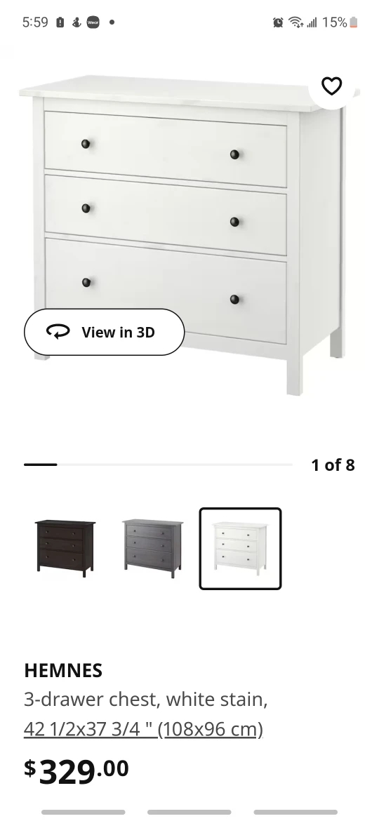 Hemnes 3 drawer dresser image indicator(3)