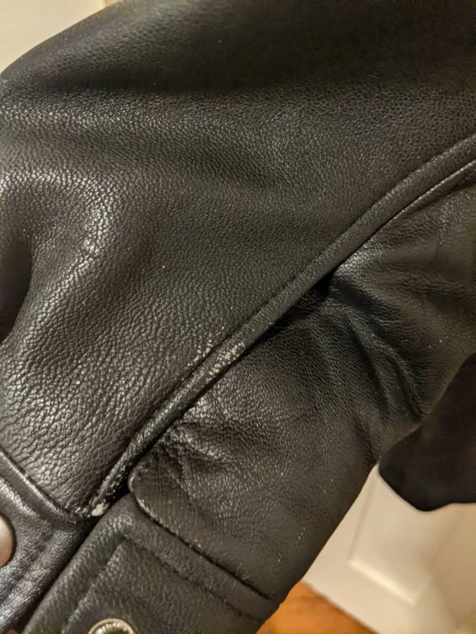Vintage Black Leather Coat - photo 4