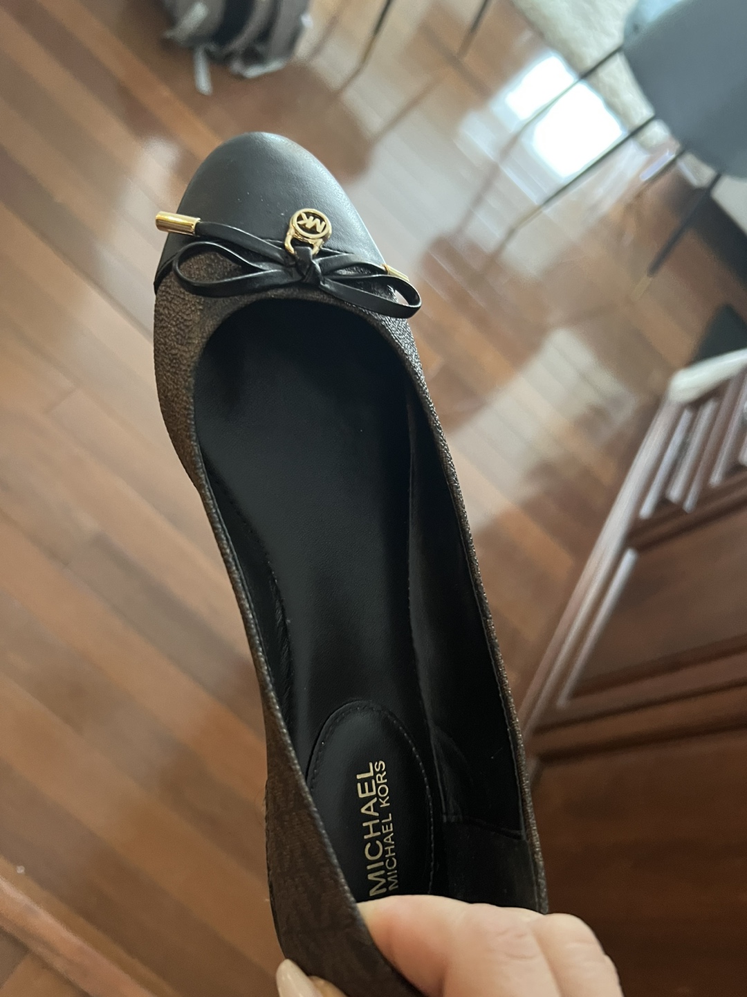 Michael Kors ballet flat monogram bow💝 thumbnail