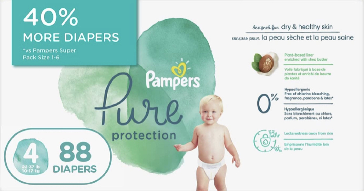 Pampers pure size 4 88 ct thumbnail
