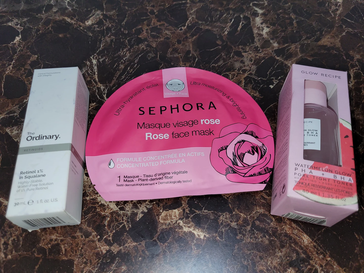 Skincare Products - Face Mask, Toner & Retinol