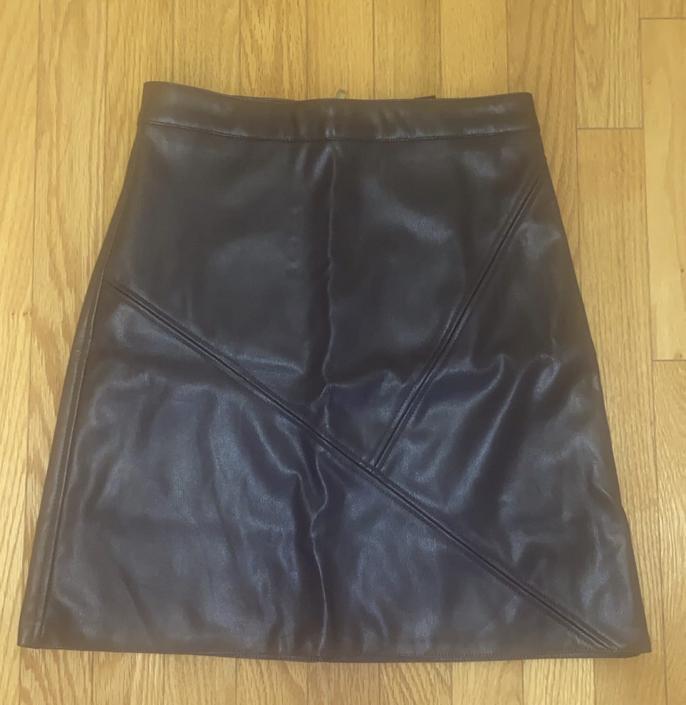 Brand new purple pleather skirt with back zipper