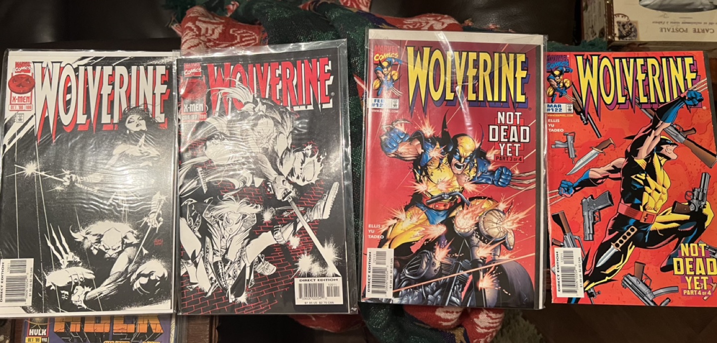 Wolverine comic books- in mint condition.  All bagged thumbnail