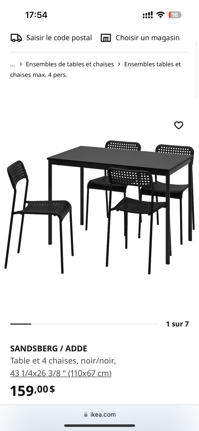 Table and 4 chairs