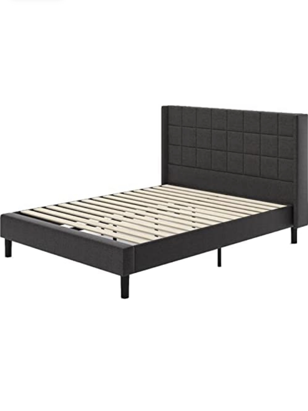 Zinus upholstered queen platform bed - photo 4