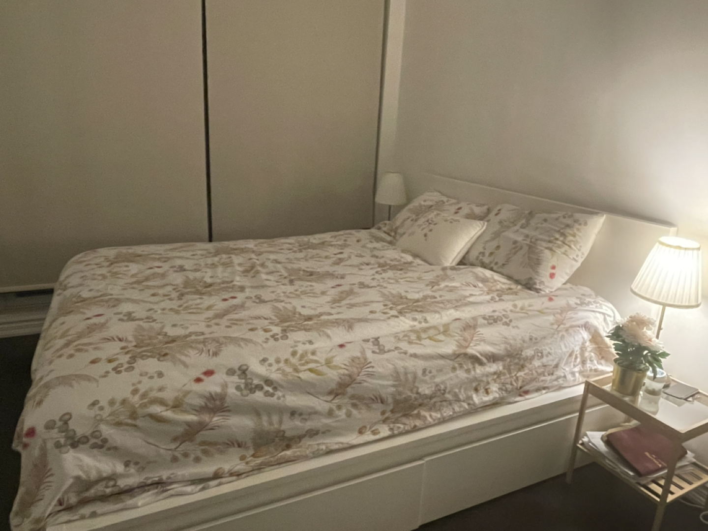 Ikea queen bed with 2 storage space