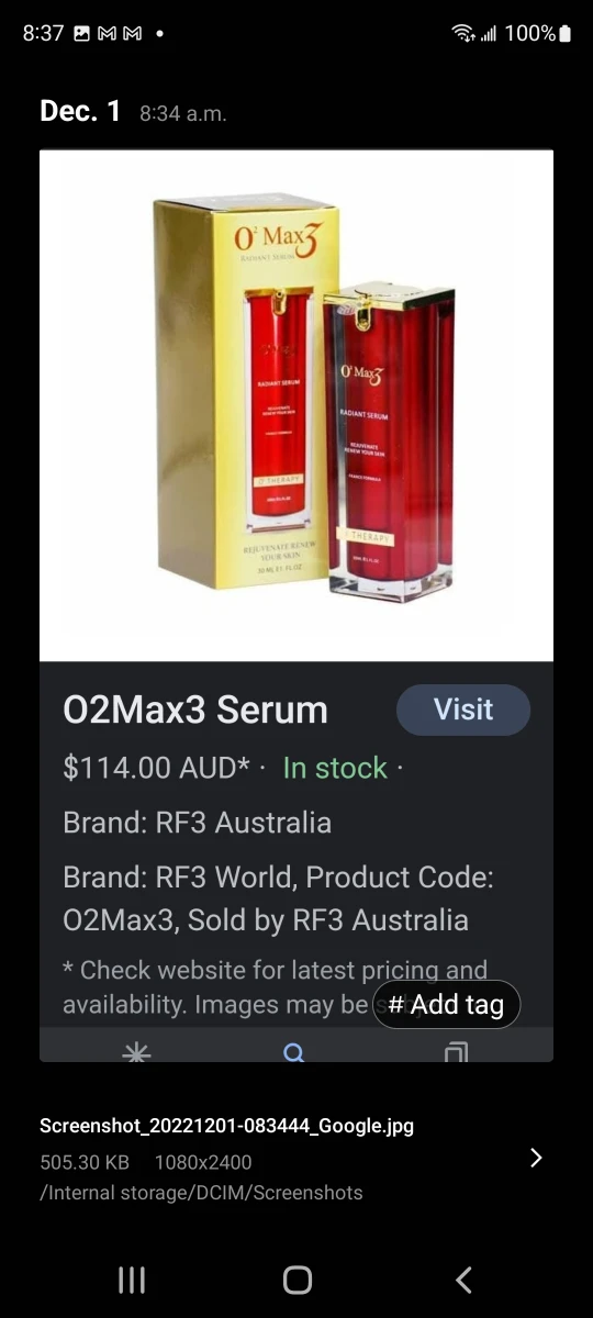 GLOWING FACE - O2 MAX3 SERUM - photo 2