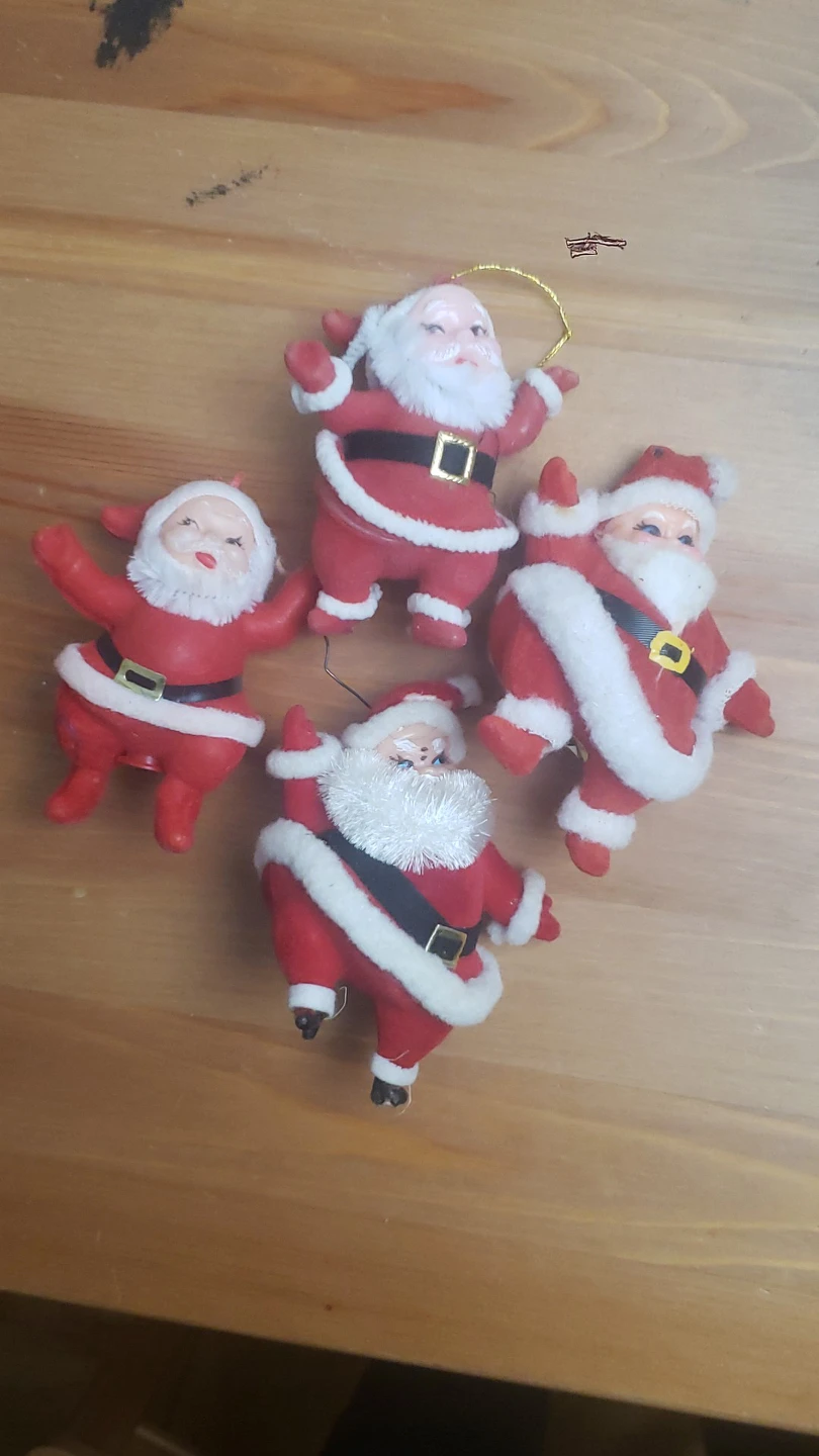 1960s Flocked Santa's