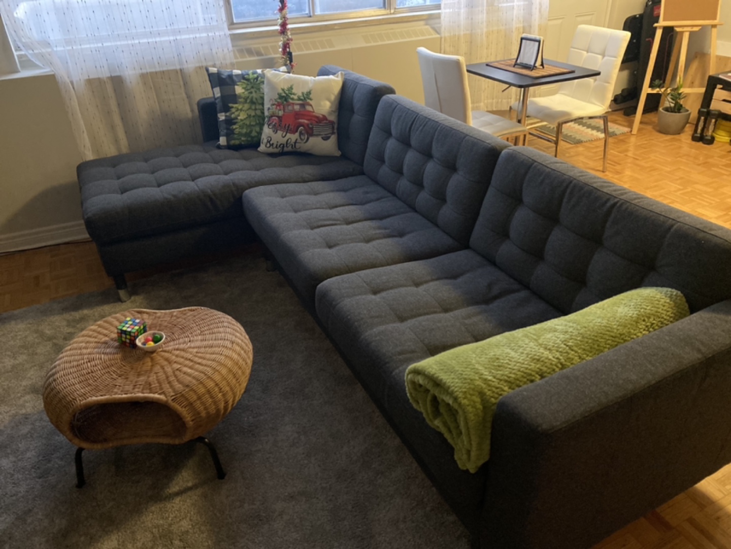Sofa, with chaise/Gunnared dark gray/metal - photo 2