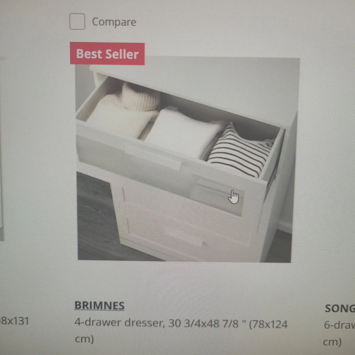 IKEA 4-DRAWER DRESSER - WHITE - photo 2