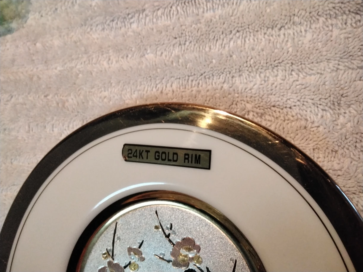 Original Chokin Collection Plate with 24 K Gold Trim image indicator(3)