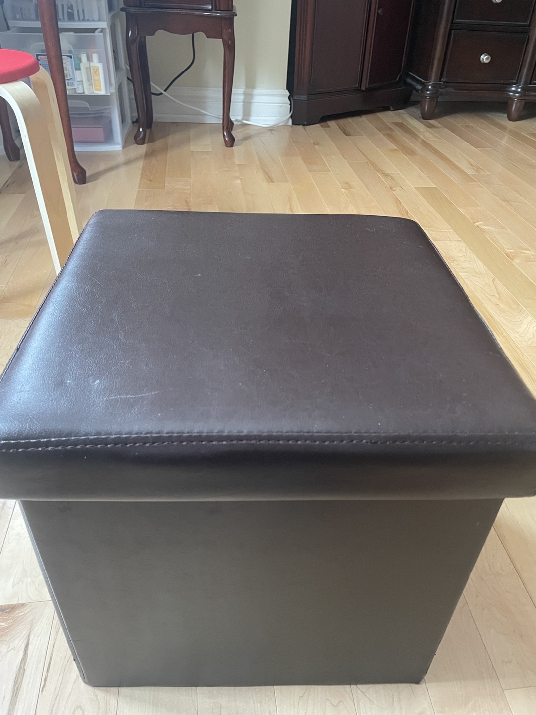 IKEA Almost brand new foot stool, leather, cheap $38 thumbnail