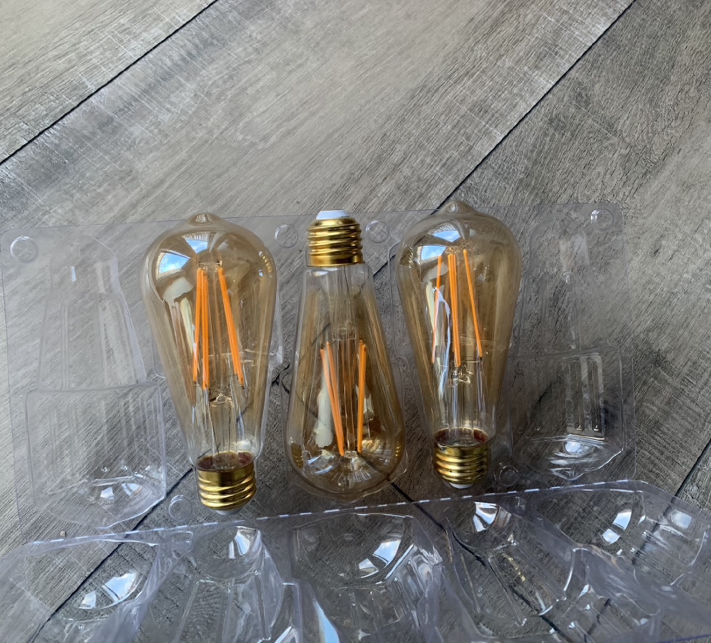 3 Amber Edison Bulbs