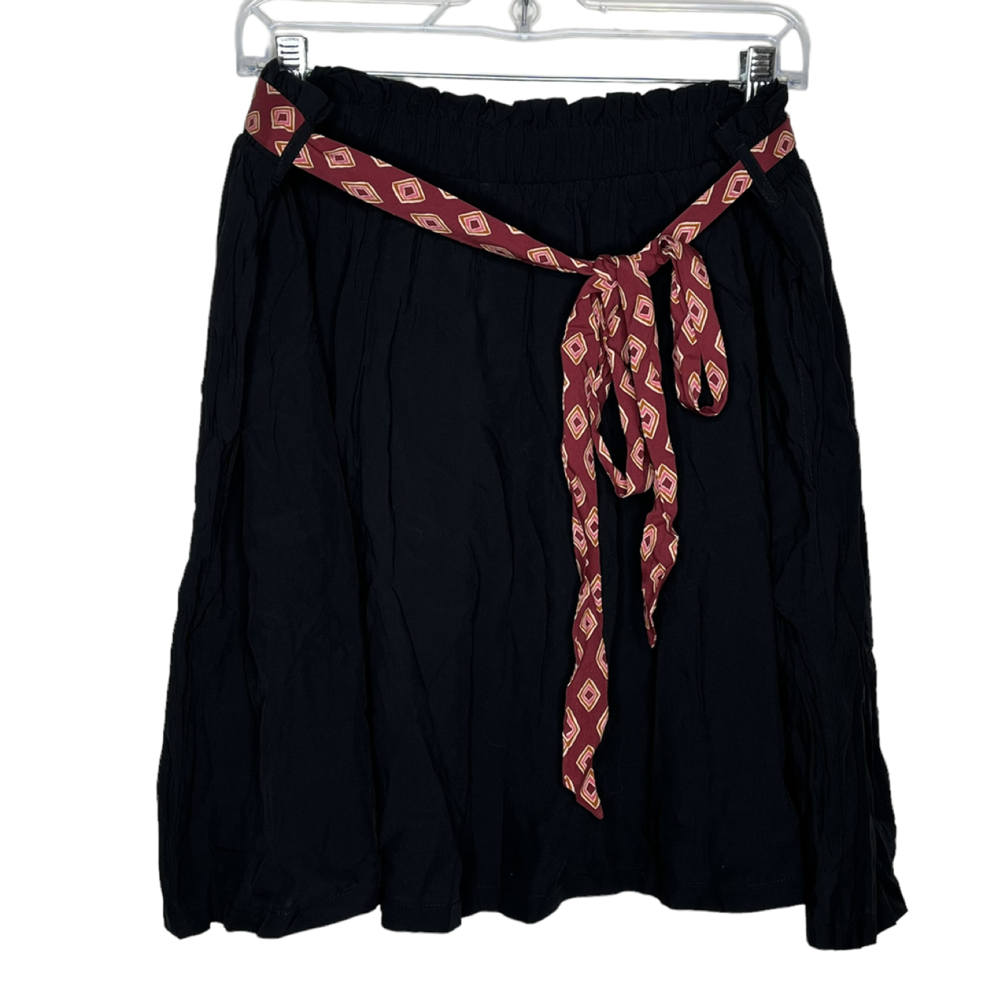 ModCloth Skirt Fabric Belt Black Multicolor Mini