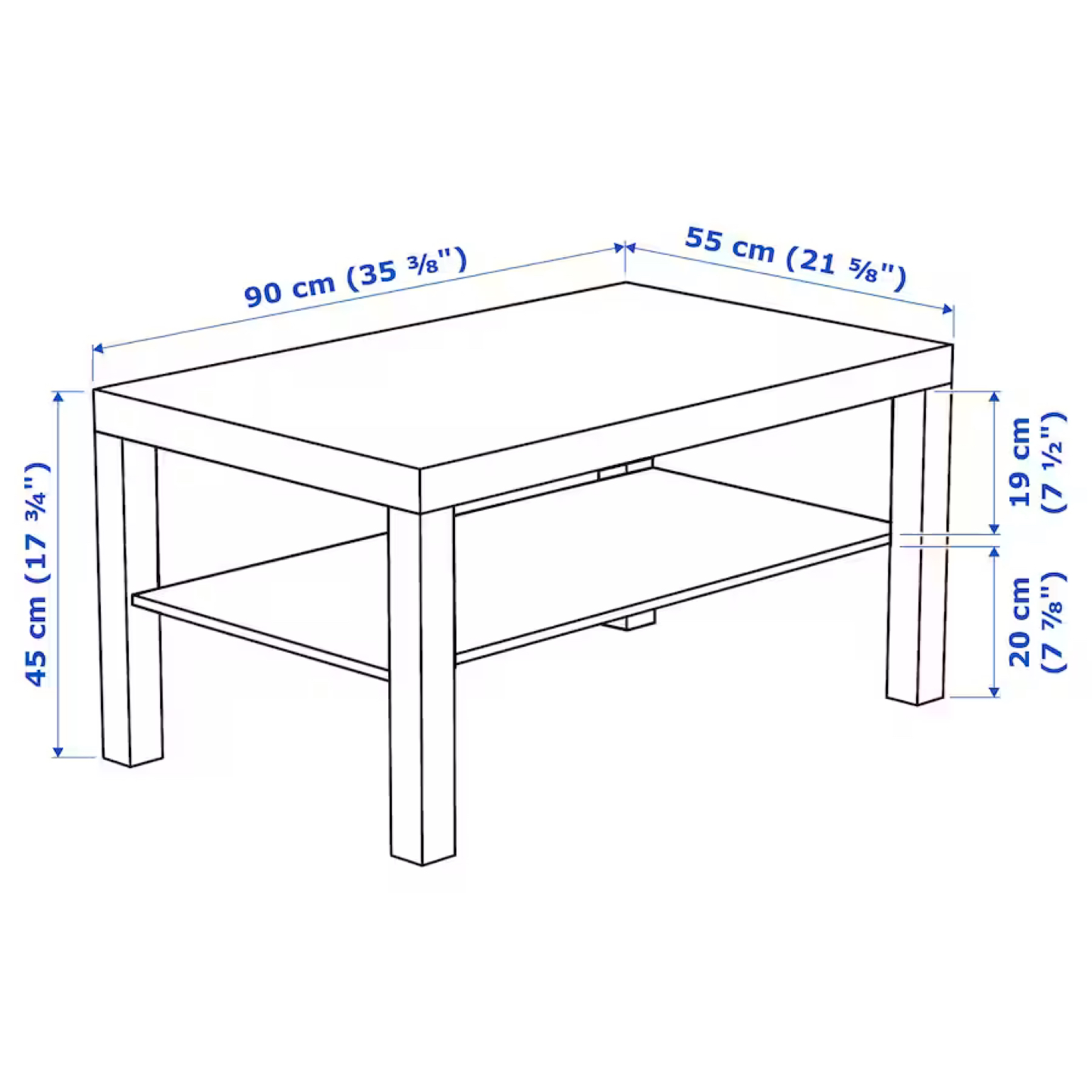 Lack Coffee table, black-brown