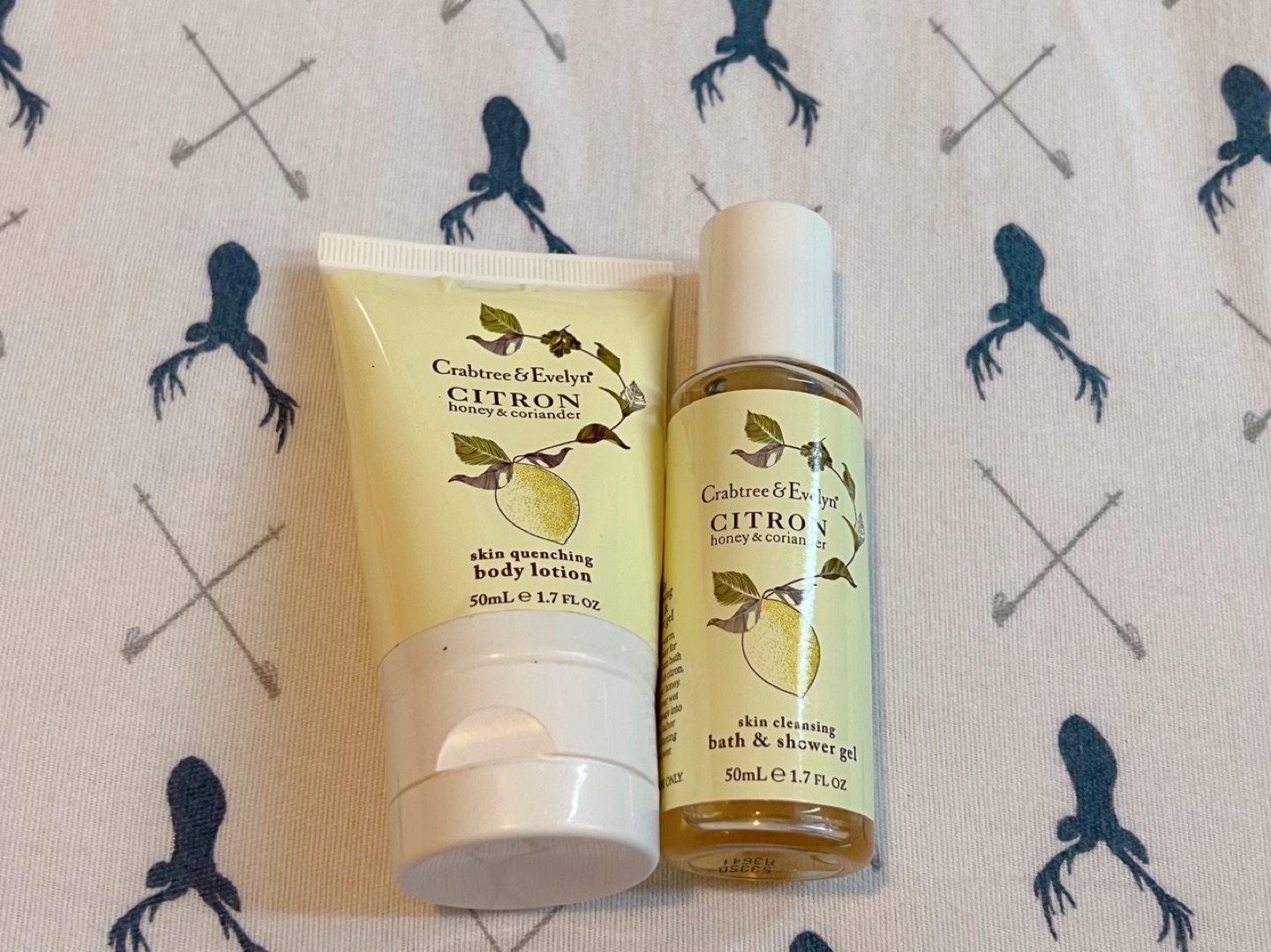 Crabtree &Evelyn Citron Shower Gel + free Body Lotion Used 💝