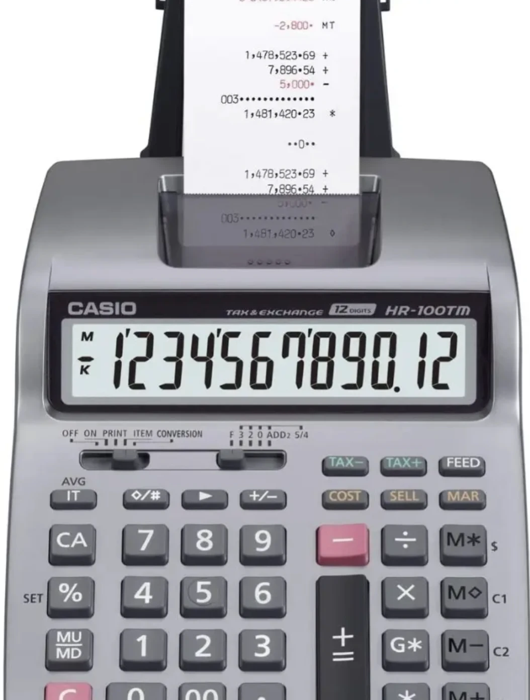 Casio HR-100TM 2-Color Printing Calculator - photo 3