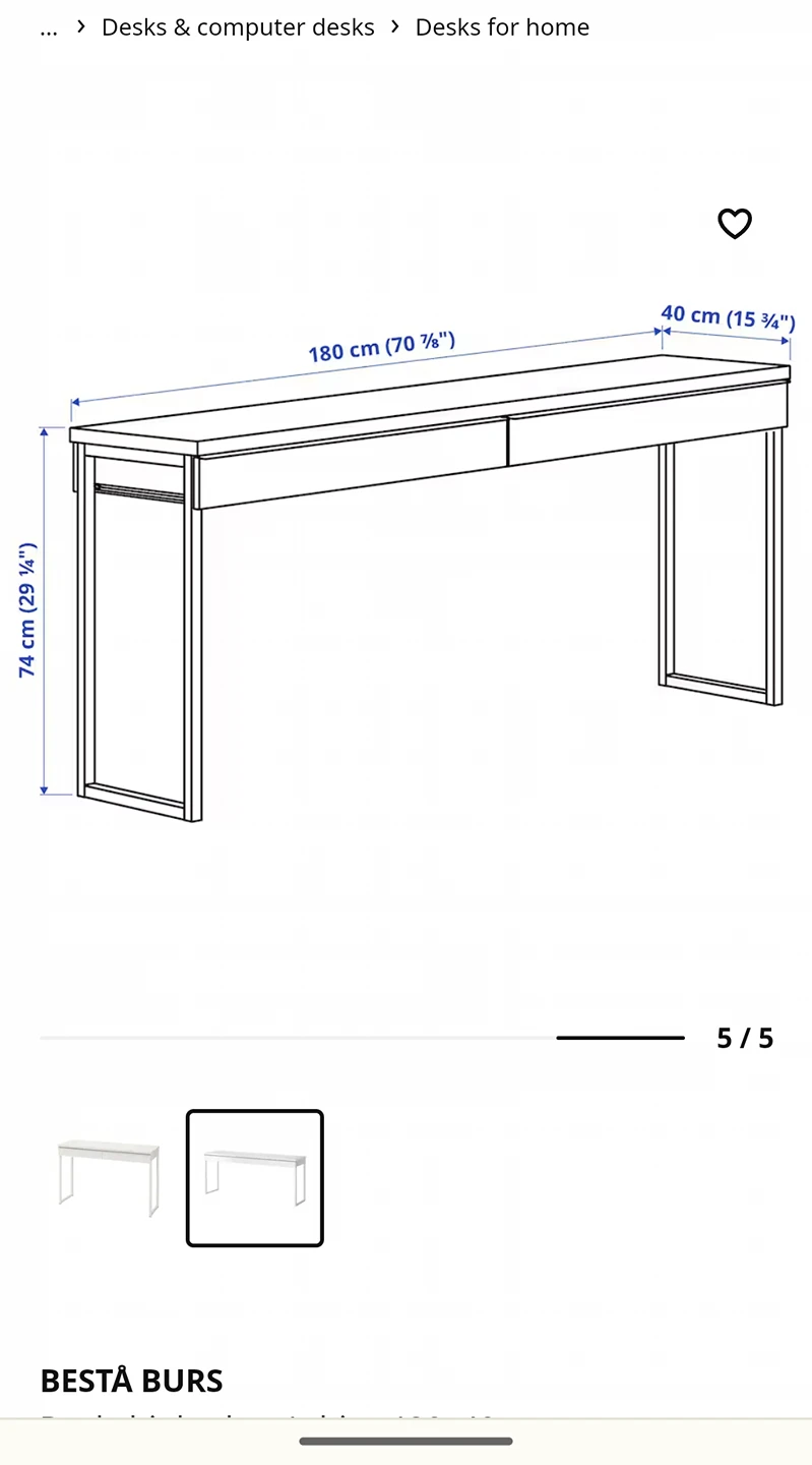 Ikea Besta Burs Desk (long version) - photo 3