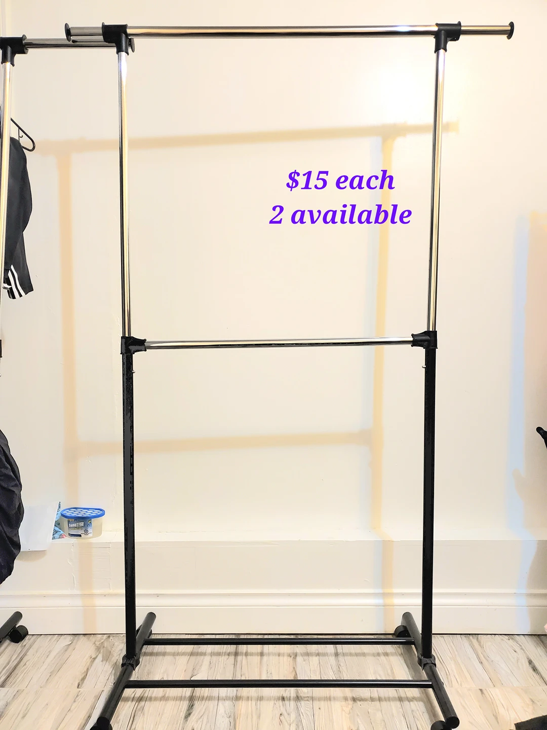 Double rod clothes rack with wheels - photo 2