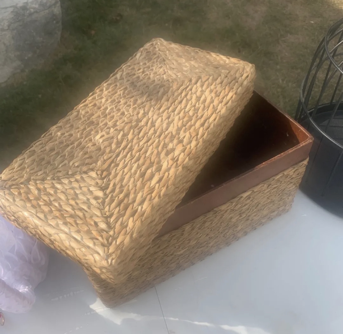 Boho Water Hyacinth Decorative Box